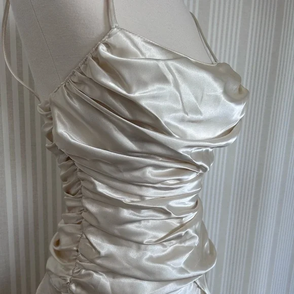 New Leaf By Samir Vintage Women's Tiered Ruffled Dress Side Zip Small RARE - Picture 4 of 9